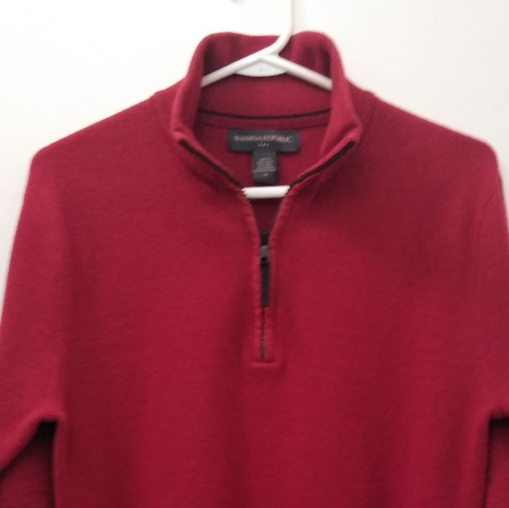 Wool Banana Republic men's zip top sweater EUC